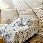 Waterfall Mountain Queen Size Bed in Lotus Belle tent